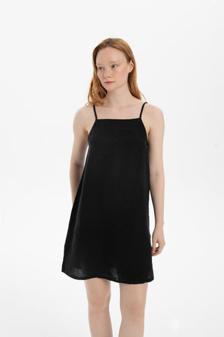 Linen Strappy Mini Dress