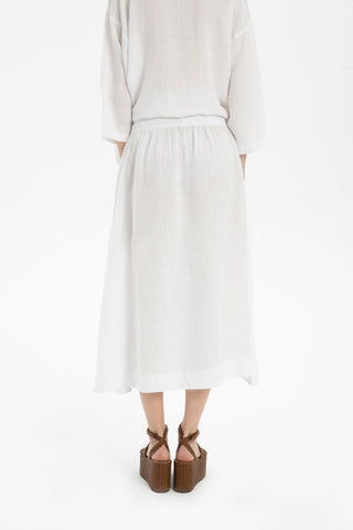 Linen Long Flared Skirt - Skirt