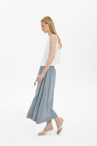 Linen Long Flared Skirt - Skirt
