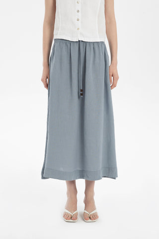 Linen Long Flared Skirt - Skirt