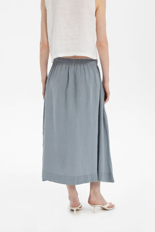 Linen Long Flared Skirt - Skirt