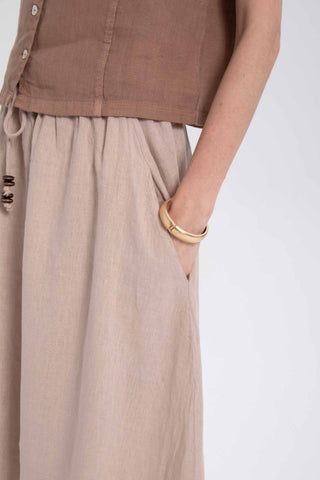 Linen Long Flared Skirt - Skirt