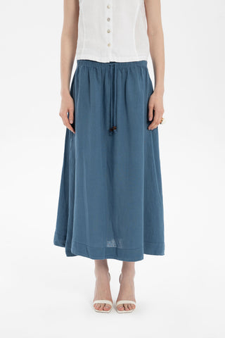Linen Long Flared Skirt - Skirt