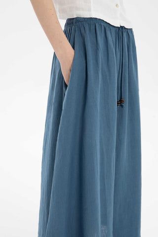 Linen Long Flared Skirt - Skirt