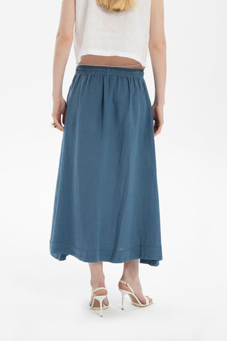 Linen Long Flared Skirt - Skirt