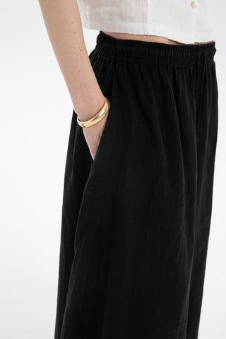 Linen Long Flared Skirt - Skirt