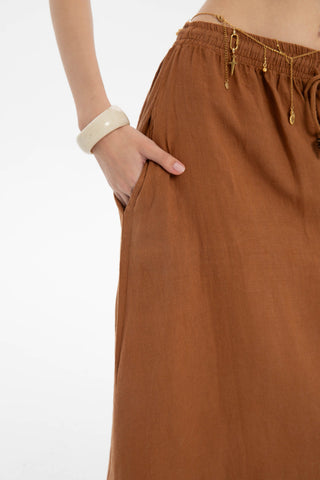 Linen Long Flared Skirt - Skirt