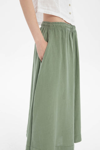 Linen Long Flared Skirt - Skirt