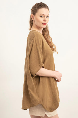 Oversize Buttoned Wrap Blouse