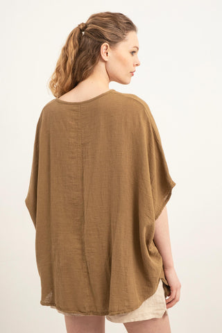 Oversize Buttoned Wrap Blouse