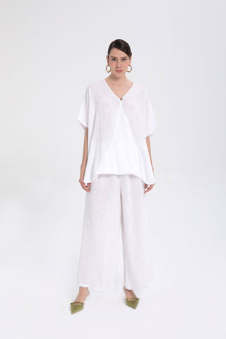 Oversize Buttoned Wrap Blouse