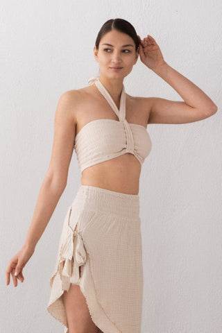 Muslin Elastic Shoulder Crop