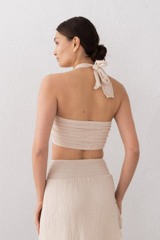 Muslin Elastic Shoulder Crop