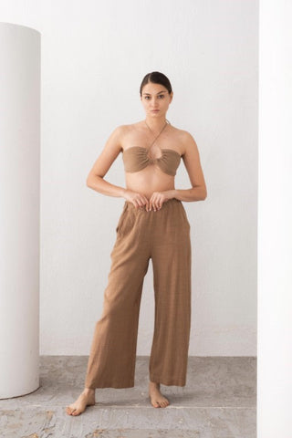 Muslin Front Drawstring Crop