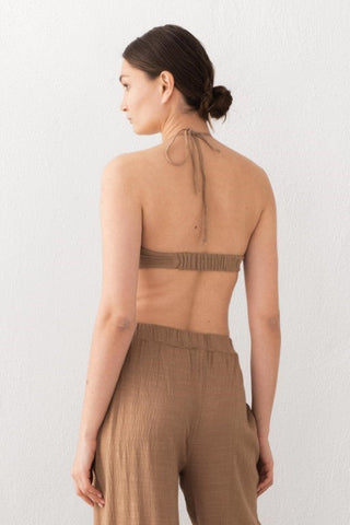 Muslin Front Drawstring Crop