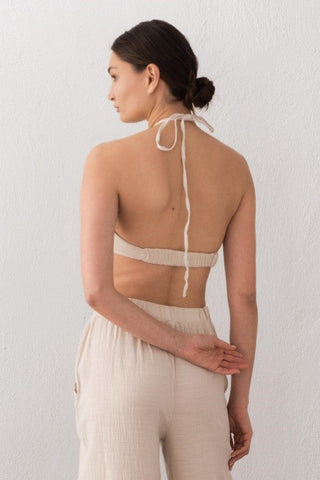 Muslin Front Drawstring Crop