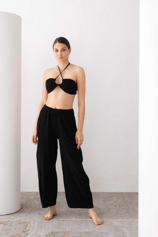 Muslin Front Drawstring Crop