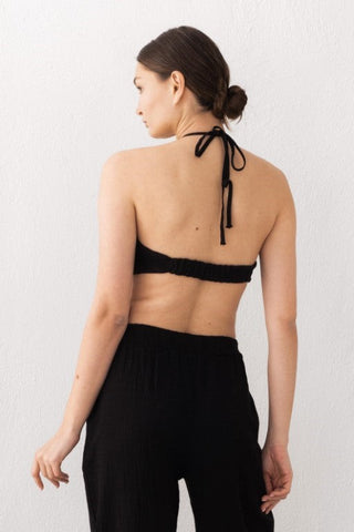 Muslin Front Drawstring Crop