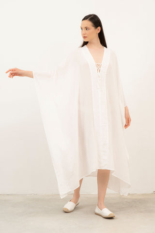 V-Neck Maxi Kaftan Dress - Dress