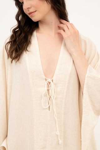 V-Neck Maxi Kaftan Dress - Dress