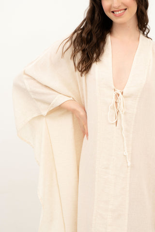 V-Neck Maxi Kaftan Dress - Dress