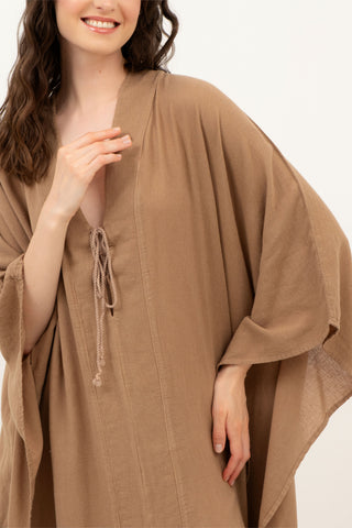 V-Neck Maxi Kaftan Dress - Dress