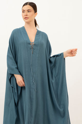 V-Neck Maxi Kaftan Dress - Dress
