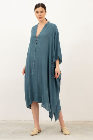 V-Neck Maxi Kaftan Dress - Dress