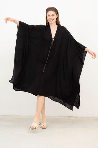 V-Neck Maxi Kaftan Dress - Dress
